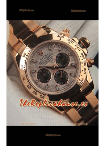 Rolex Daytona Movimiento Japonés Caja de Oro Reloj Réplica en Dial Patrón Meteorito 