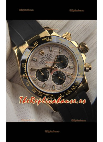 Rolex Daytona Movimiento Japonés Caja de Oro Reloj Réplica en Dial Patrón Meteorito 