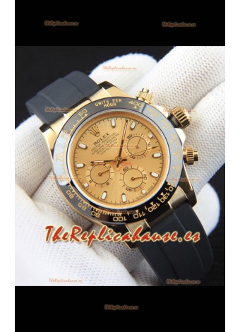 Rolex Daytona Movimiento Japonés Caja de Oro Reloj Réplica en Dial Dorado 