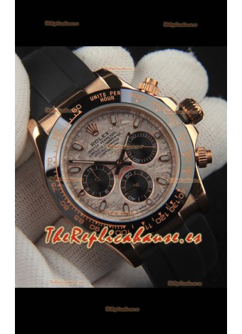 Rolex Daytona Movimiento Japonés Caja de Oro Reloj Réplica en Dial Patrón Meteorito 