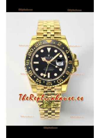 Rolex GMT Masters II Super Clone M12718 Amarillo Dial Negro Reloj Réplica Suizo 