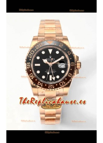 Rolex GMT Masters II Super Clone Root Beer 126711CHNR Dial Rosado Negro Reloj Réplica Suizo 