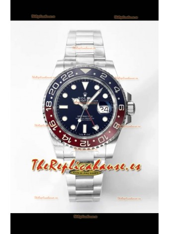 Rolex GMT Masters II Super Clone m126710BLRO PEPSI Movimiento Cal.3285 Réplica Suiza - Reloj Ultimate Acero 904L