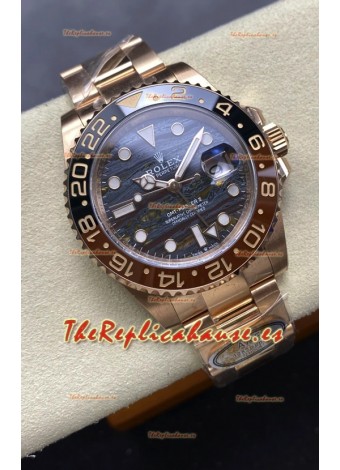 Rolex GMT Masters II Super Clone 126715CHNR Oro Rosado Tiger Iron Dial Reloj Réplica Suizo