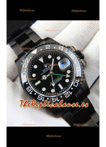 Rolex GMT Masters II Movimiento Japonés Reloj Réplica Caja en Revestimiento PVD 