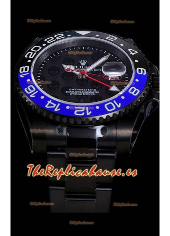 Rolex GMT Suizo "Titan Revenge" Negro y Azul Reloj Réplica Suizo Movimiento ETA 3186