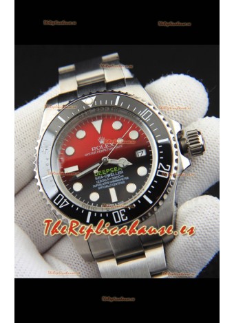 Rolex Sea Dweller Movimiento Japonés Reloj Réplica Dial Rojo 44MM