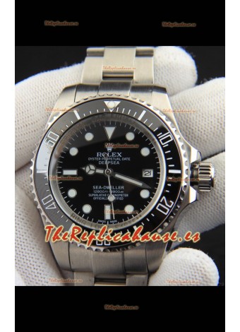 Rolex Sea Dweller Movimiento Japonés Reloj Réplica Dial Negro 44MM