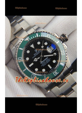 Rolex Submariner Reloj Réplica Japonés Dial Acero 904L Negro Bisel de Cerámica Verde