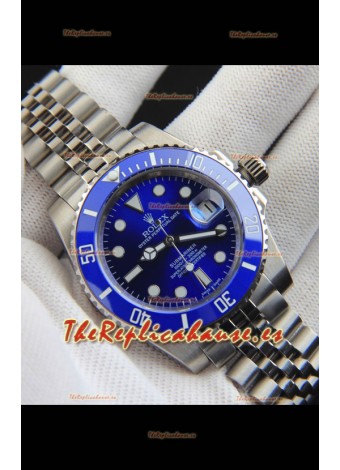 Rolex Submariner Japonés Reloj Réplica Acero 904L - Bisel de Cerámica en Azul