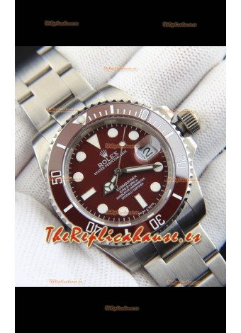 Rolex Submariner Reloj Japanese Reloj Réplica Dial Acero 904L Marrón/Bisel