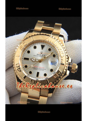 Rolex Yachtmaster Reloj Movimiento Japonés en Caja de Oro - Dial Acero 37MM