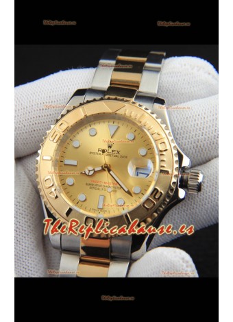 Rolex Yachtmaster Reloj Movimiento Japonés Caja Oro en Dos Tonos - Dial Dorado 37MM