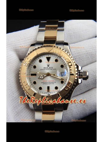 Rolex Yachtmaster Reloj Movimiento Japonés Caja Oro en Dos Tonos - Dial Acero 37MM