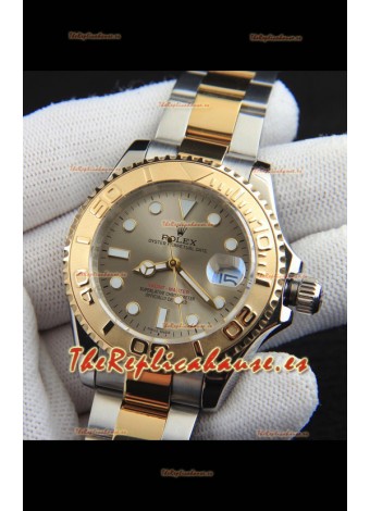Rolex Yachtmaster Reloj Movimiento Japonés Caja Oro en Dos Tonos - Dial Dorado 37MM