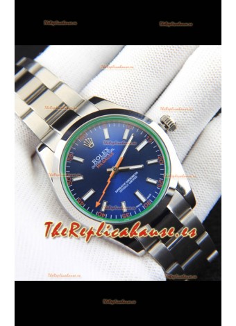 Rolex Milgauss Movimiento Japonés Reloj Réplica en Dial Azul 