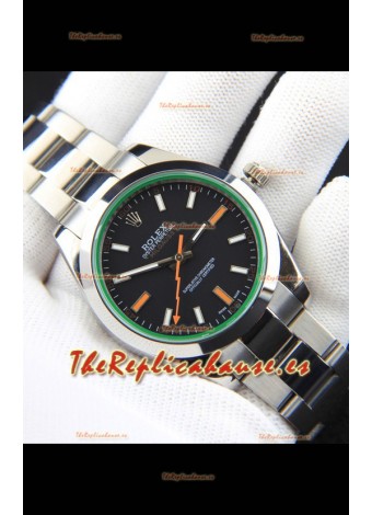 Rolex Milgauss Movimiento Japonés Reloj Réplica en Dial Negro 