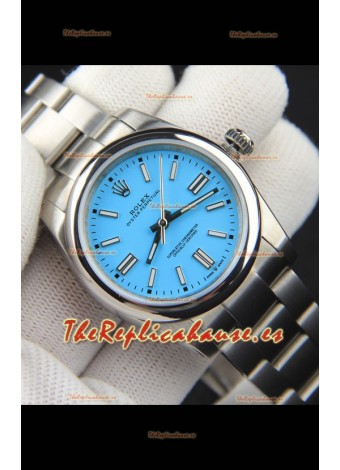 Rolex Oyster Perpetual Movimiento Japonés Reloj Réplica36MM - Dial Azul Tiffany