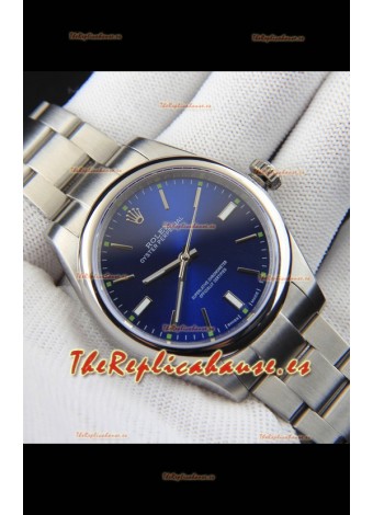 Rolex Oyster Perpetual Movimiento Japonés Reloj Réplica39MM - Dial Azul