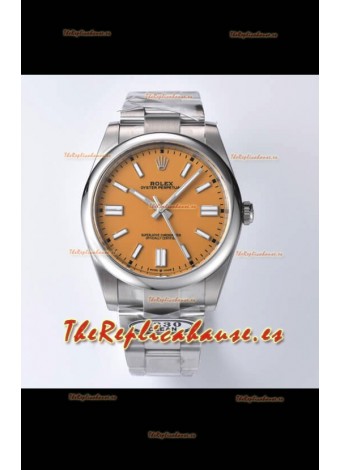 Rolex Oyster Perpetual REF#124300 41MM  Movimiento Cal.3230 Réplica Suiza Dial Amarillo Oscuro Acero 904L Reloj Réplica Espejo 1:1