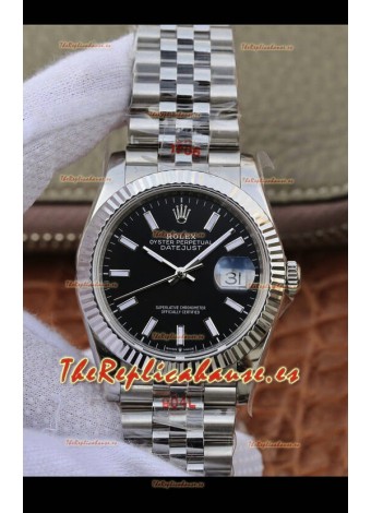 Rolex Datejust 36MM Movimiento ETA-3135 Répliza Suiza en Acero 904L Dial Negro