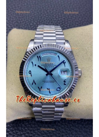 Rolex Day Date Presidential Acero 904L 36MM - Dial Arábigo ICE Azul Calidad a Espejo 1:1