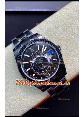 Rolex SkyDweller Reloj Suizo Caja Revestida en PVD - Dial Negro Edición DIW