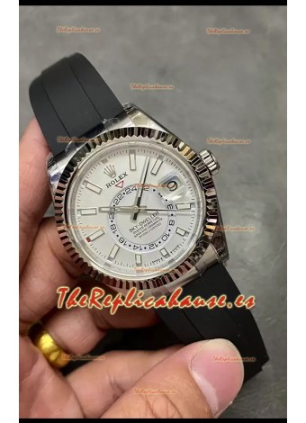 Rolex Sky-Dweller REF# M336235 Dial Blanco Reloj en Caja Acero 904L Réplica Espejo 1:1