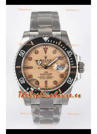 Rolex Submariner DiW Caja de Acero con Acabado Arenado y Bisel de Fibra de Carbono. Dial Beige.