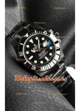 Rolex Submariner Blaken DLC Coated Reloj Réplica Suizo en Dial Negro 