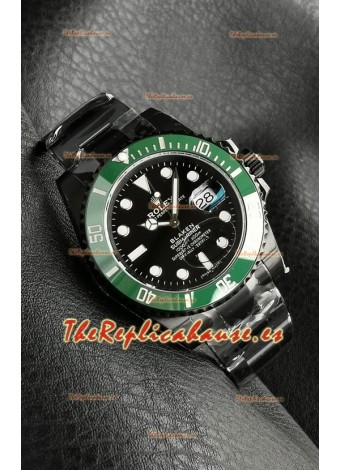 Réplica del Rolex Submariner Blaken con Revestimiento DLC y Bisel Verde.