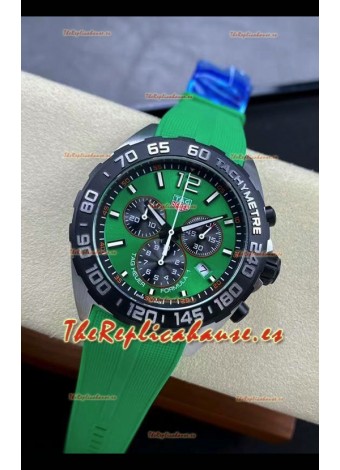 Tag Heuer F1 Edition Reloj Cuarzo Suizo en Dial Verde Caja Acero Inoxidable Correa de Goma