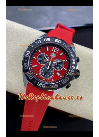 Tag Heuer F1 Edition Reloj Cuarzo Suizo en Dial Rojo Caja Acero Inoxidable Correa de Goma