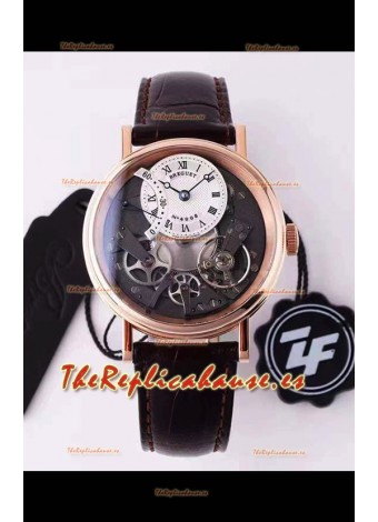 Breguet Tradition 7057BR/R9/9W6 Oro Rosa Dual Tourbillon Reloj Réplica Suizo