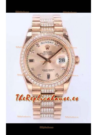 Rolex Day Date Presidential Reloj Oro Rosado 36MM - Dial Oro Rosado Calidad a Espejo 1:1