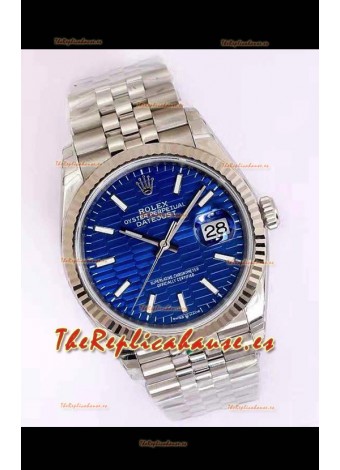 Rolex Datejust Dial Fluted-Motif 41MM Movimiento Cal.3135 Reloj Réplica Suizo en Caja en Acero 904L