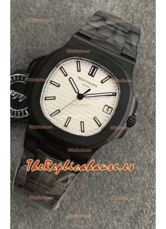 Patek Philippe Nautilus 5711 Revestimiento PVD Negro Venom Reloj Réplica Suizo Dial Blanco
