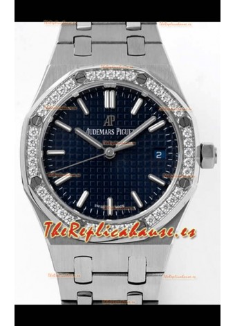 Audemars Piguet Royal Oak Swiss Automatic 34MM Reloj Suizo Dial en Azul - Réplica a Espejo