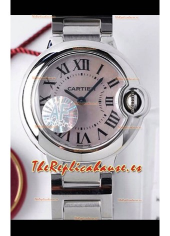 Ballon De Cartier Reloj Cuarzo Suizo Calidad a Espejo 1:1 28MM Caja en Acero Dial Blanco Perla