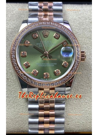 Rolex Datejust 278383 31MM Reloj Réplica Suizo en Acero 904L Dial Verde - Réplica a Espejo 1:1