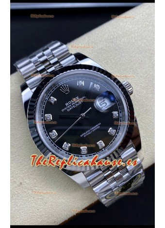 Rolex Datejust 126334 41MM ETA 3235 Reloj Réplica Suizo a Espejo 1:1 en Acero 904L Dial Negro