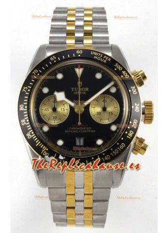 Tudor Super Clone Black Bay Cronógrafo Reloj Dos Tonos en Dial Negro