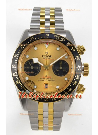 Tudor Super Clone Black Bay Cronógrafo Reloj Dos Tonos en Dial Dorado