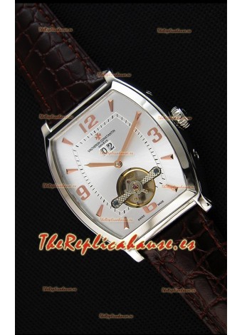 Vacheron Constantin Malte Reloj Réplica Japonés Tourbillon Dial en Acero color Blanco