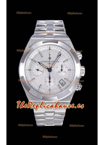 Vacheron Constantin Overseas Chronograph Dial Blanco Reloj Réplica Suizo - Correa de Acero Inoxidable