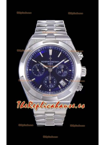 Vacheron Constantin Overseas Cronógrafo Dial Azul Reloj Réplica Suizo - Correa de Acero Inoxidable