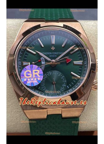 Vacheron Constantin Overseas Dual Time Oro Rosado Reloj Réplica Suizo Espejo 1:1 en Dial Verde
