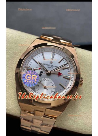 Vacheron Constantin Overseas Dual Time Oro Rosado Reloj Réplica Suizo Espejo 1:1 in Dial Acero