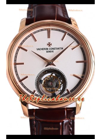 Vacheron Constantin Traditionelle Swiss Tourbillon Oro Rosado Reloj Réplica Espejo 1:1 