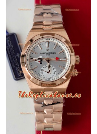 Vacheron Constantin Overseas Dual Time Oro Rosado Reloj Réplica Suiza Espejo 1:1 en Dial Acero